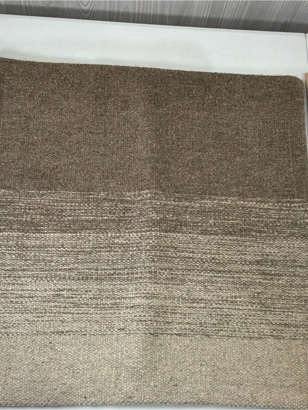Pottery Barn Ombre Undyed Wool Pillow Cover 20x20in Natural Brown Tan Set Of 2